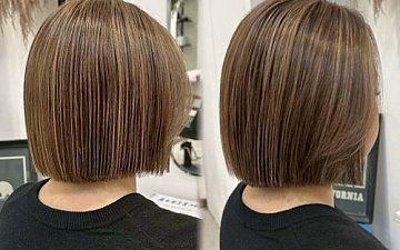 大人女性に似合う白髪ぼかしボブ