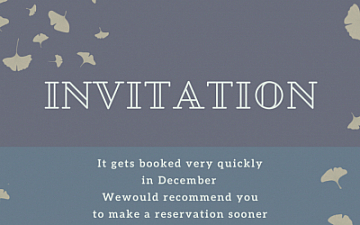 【ご案内】12月のご予約について